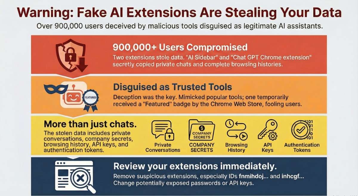 Malicious Chrome Extensions Stole ChatGPT and DeepSeek Chats From 900,000+ Users