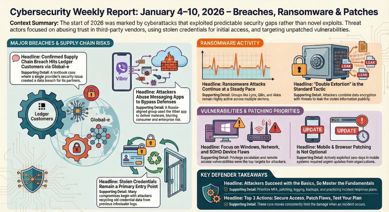 Cybersecurity weekly report: January 4–10, 2026 – Breaches, Ransomware & Patches