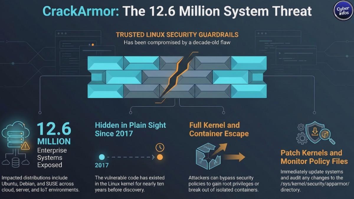 CrackArmor AppArmor Vulnerability Exposes 12M Linux Systems