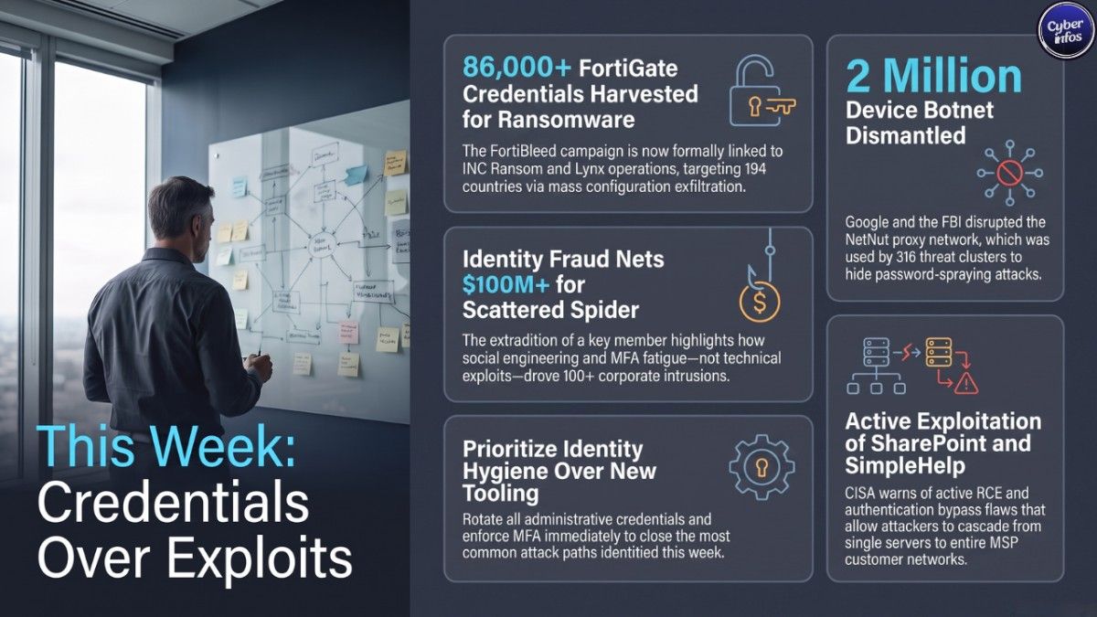 Cybersecurity weekly report: This week's dominant theme: credential abuse at scale, not novel exploitation.